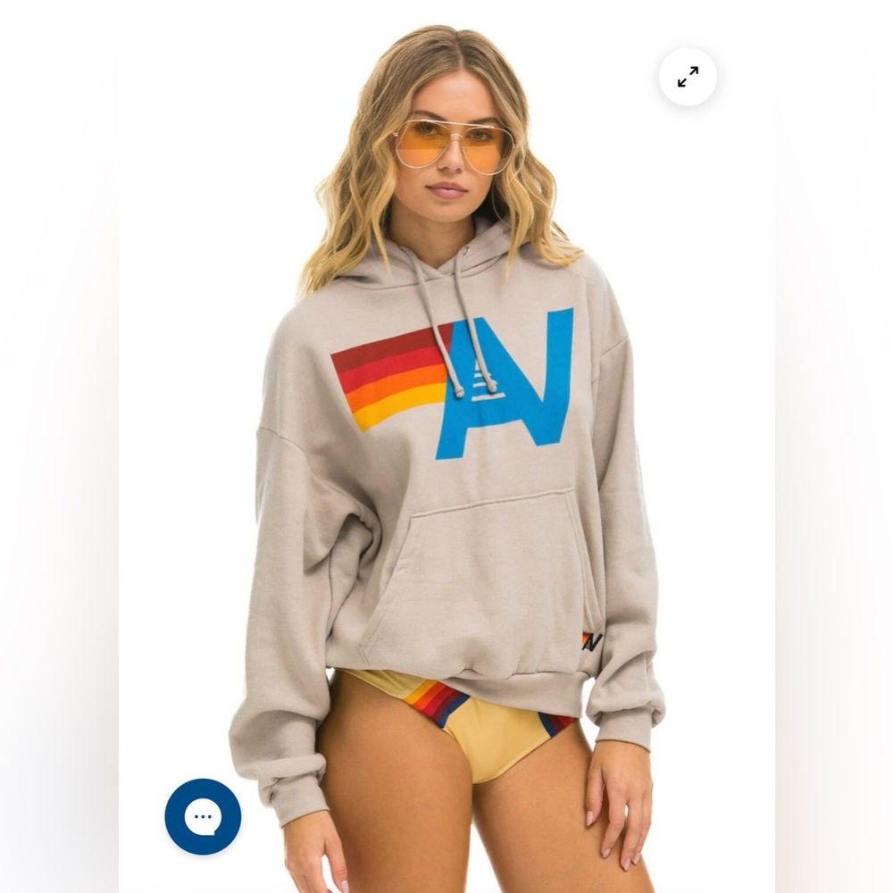 Aviator Nation XXL Sand Logo Pullover Relaxed Hoodie